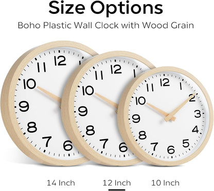 AKCISOT Wall Clock, Modern Small Wall Clocks Battery Operated 8 Inch, Silent Non-Ticking Analog Classic for Office, Home, Bathroom, Kitchen, Bedroom, School(Black)
