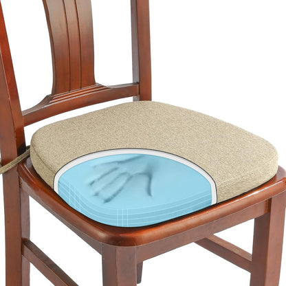 SINOSSO 1 Pack Memory Foam Chair Cushions for Dining Chair, Friendly Woven Fabric 16" U-Shape Comfortable Kitchen Chair Pad, Removable Slip Resistant Seat Cushion (1 Piece, Blue)