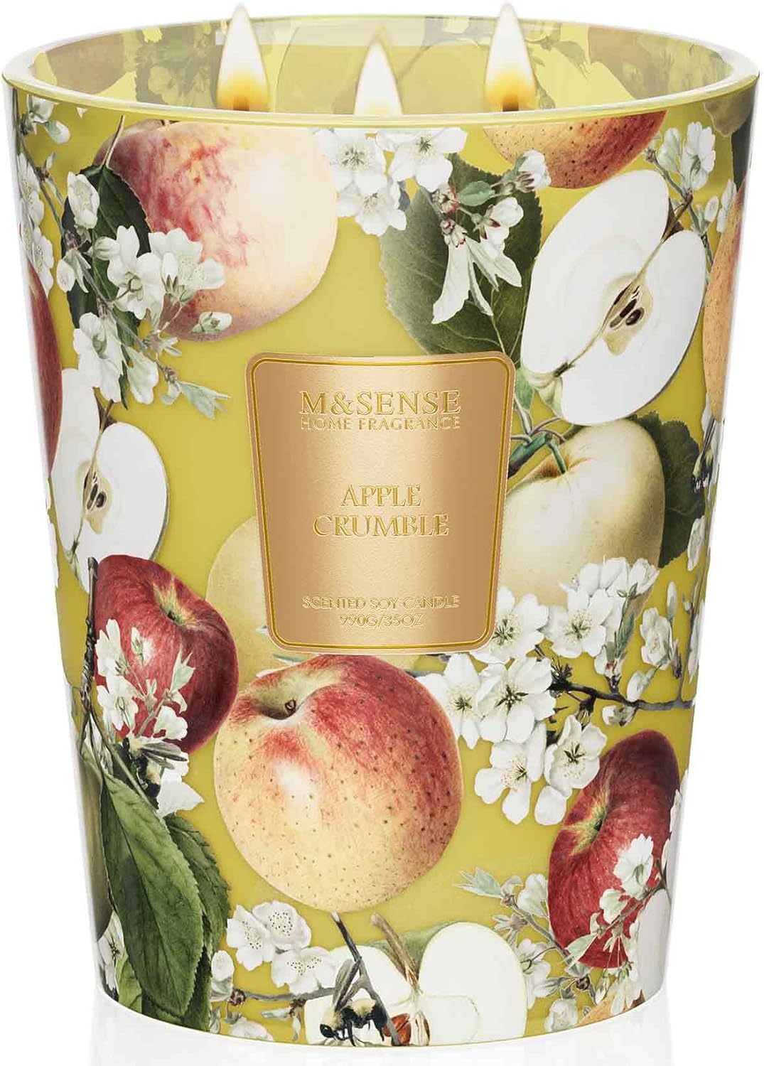 M&SENSE Jasmine Candles Highly Scented 3 Wick 35oz 150 Hours Burn Extra Large Jar Candles for Women, Natural Soy Wax Aromatherapy Candle for Stress Relief, Meditation, Yoga, Spa - Colors B