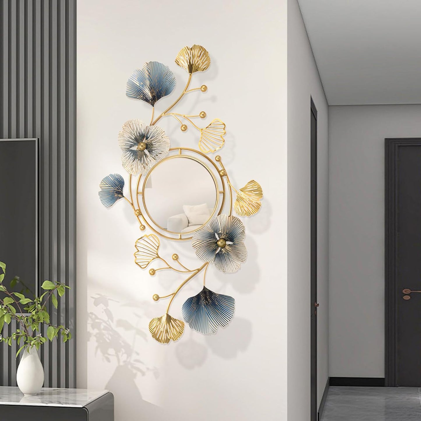 Lucky Monet Large Wall Decor for Living Room, Modern Metal Wall Art, 3D Textured Geometric Wall Sculpture 59"x24" Wall Hanging Decoration for Dinning Room Bedroom Entryway