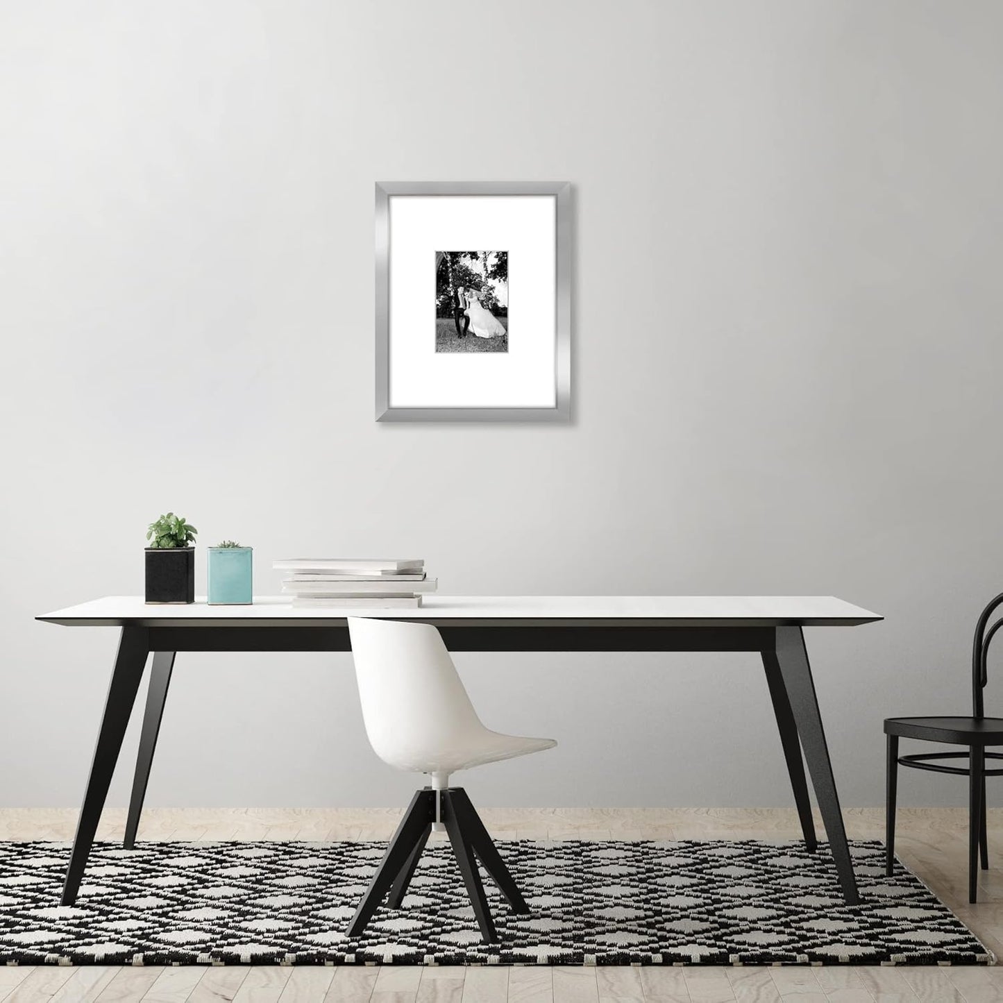 Americanflat 11x14 Picture Frame with Shatter-Resistant Glass - Use as 5x7 Frame with Mat or Display 11x14 Photo Without Mat - Signature Collection - Picture Frames for Wall Display - Black