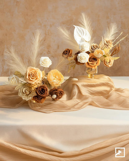 ZIFTY 7-Pcs 38"/3.1FT Faux Pampas Grass Large Tall Fluffy Artificial Fake Flower Bedroom Decor Boho Decor Bulrush Reed Grass for Vase Filler Farmhouse Home Wedding Decor (Beige Mixed)
