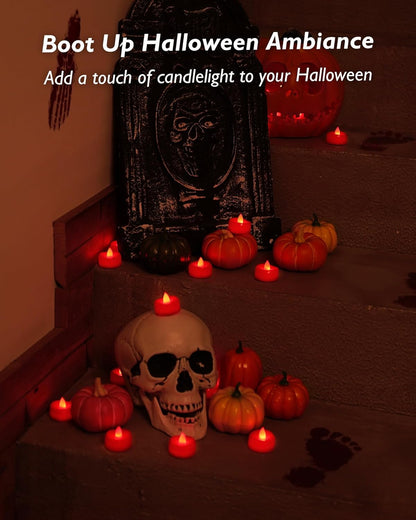 merrynights LED Candles, Tea Lights Candles Battery Operated Bulk, 50-Pack Long-Lasting 200 Hours Flameless Tealight Candles, Realistic Tea Lights for Christmas Halloween Wedding, 1.5'' D X 1.25'' H