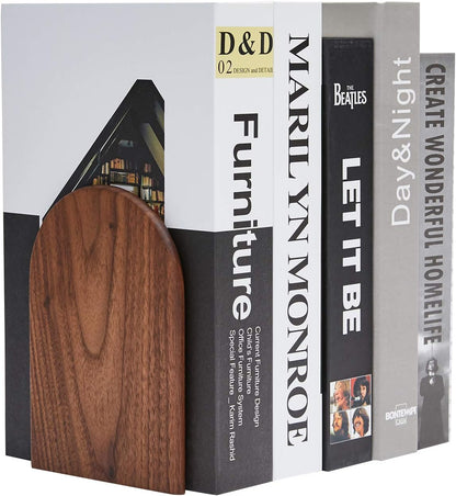 Pandapark Wood,Non-Skid Bookend for Shelves,Heavy Duty,Book Stand for CDs,1 Pair