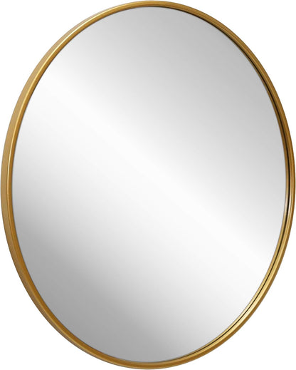 Gold Circle Wall Mirror 24 Inch Round Wall Mirror for Entryways, Washrooms, Living Rooms and More (Gold, 24")