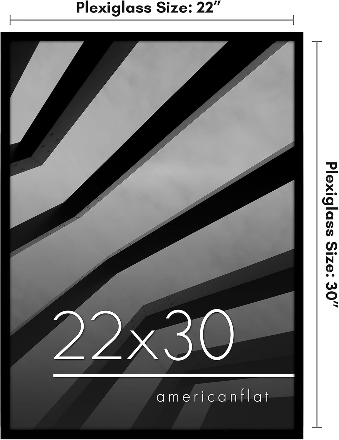 Americanflat 24x36 Poster Frame with Polished Plexiglass - Streamline Collection - Thin Border Picture Frame for Wall Display - Hanging Hardware Included - Black - Colors A