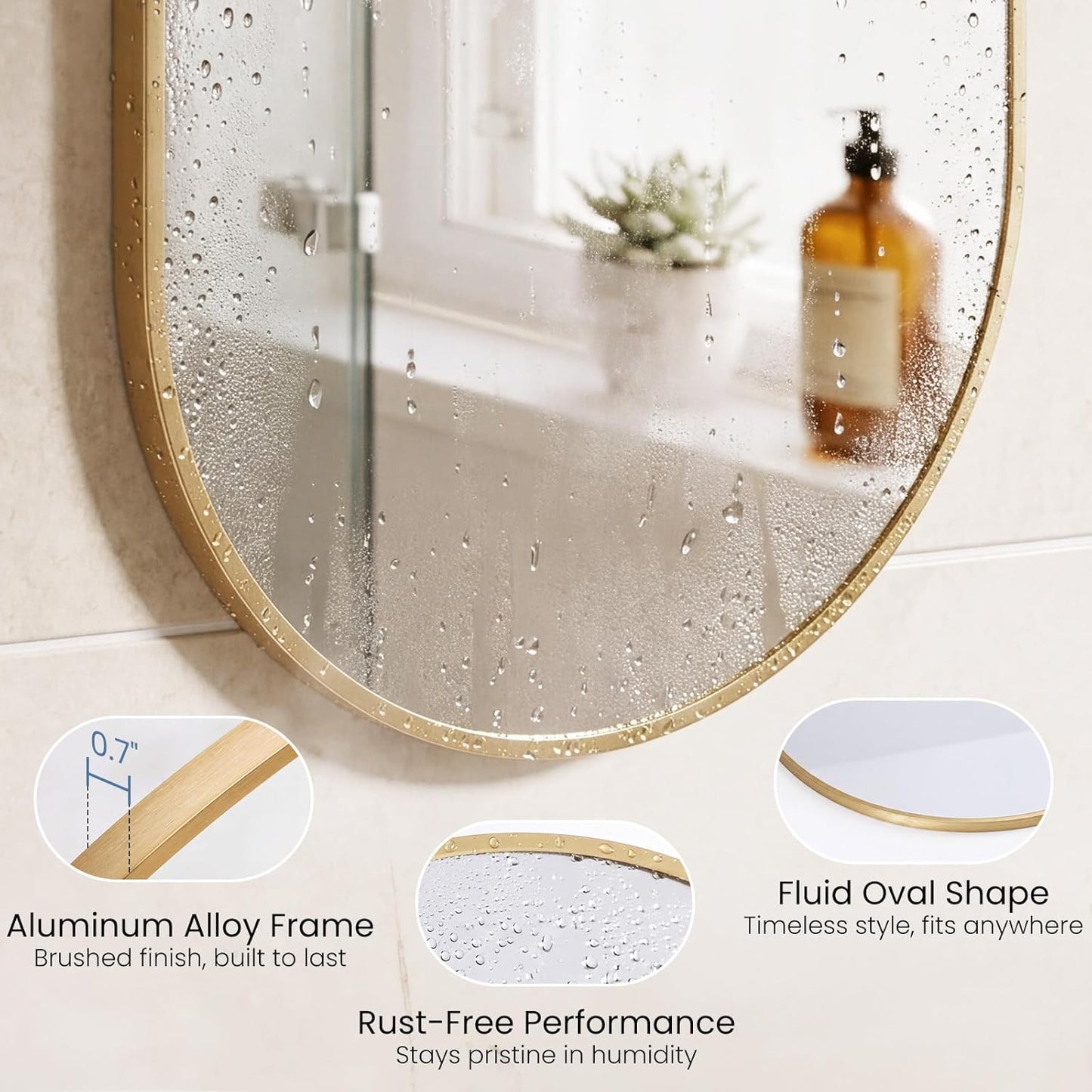 Sweetcrispy 20"x30" Arched Gold Bathroom Mirrors for Wall, Bathroom Mirrors for Over Sink, Metal Framed with HD Shatter-Proof Glass for Entryway, Living Room, Bedroom