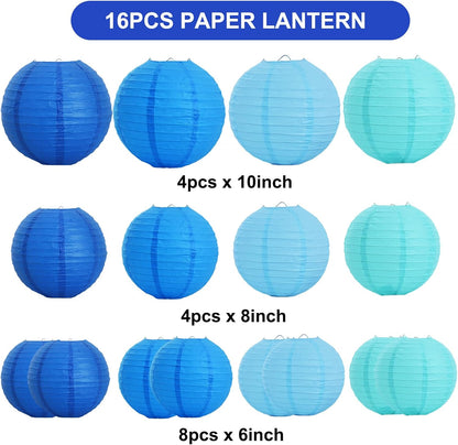 BEISHIDA 10Pcs White Paper Lanterns Decorative Chinese/Japanese Hanging Round Paper Lanterns Lamp for Birthday, Wedding, Christmas, Bridal, Home Decor, Party Decoration(Size of 4”, 6”, 8”, 10”)
