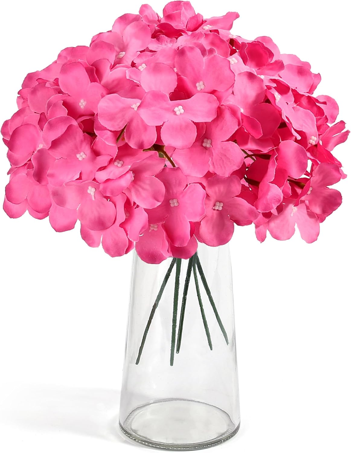 Auihiay 64 PCS Artificial Hydrangea Flowers, Silk Hydrangea Full Flowers Heads with Stems for Wedding Centerpieces, Home, Garden, Baby Shower, Party Decoration (Ivory)