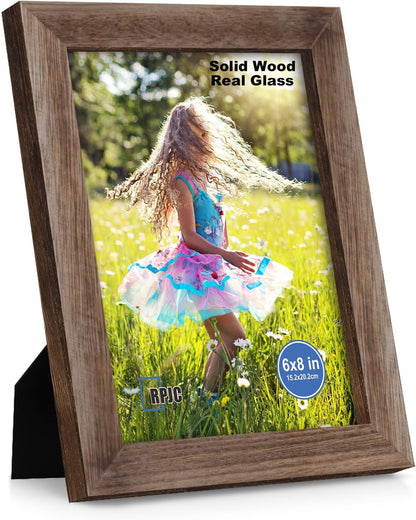 RPJC 5x7 Picture Frames Made of Solid Wood High Definition Glass for Table Top Display and Wall Mounting Photo Frame Black
