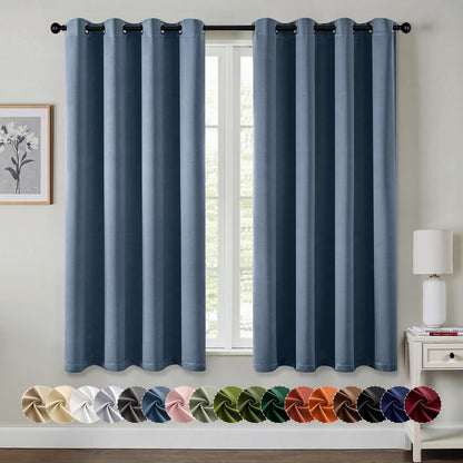MIULEE Blackout Curtains for Bedroom Living Room 2 Panels, Thermal Insulated Room Darkening Drapes Grommet Noise Reducing Light Blocking Window Treatments 63 Inches Long 40x63 Inch Black - Colors B