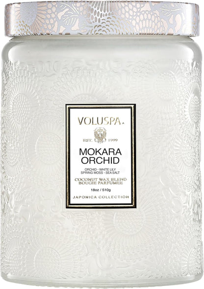 Voluspa Baltic Amber Candle, 18 oz, Coconut Wax Blend, Scented Candles for Home, 100 Hour Burn Time, Candle Jar