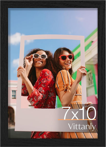 Vittanly 11x14 Picture Frame, Display Pictures 8x10 with Mat or 11x14 without Mat, Photo Frame for Wall Mounting, Black, 1 Pack - Colors A
