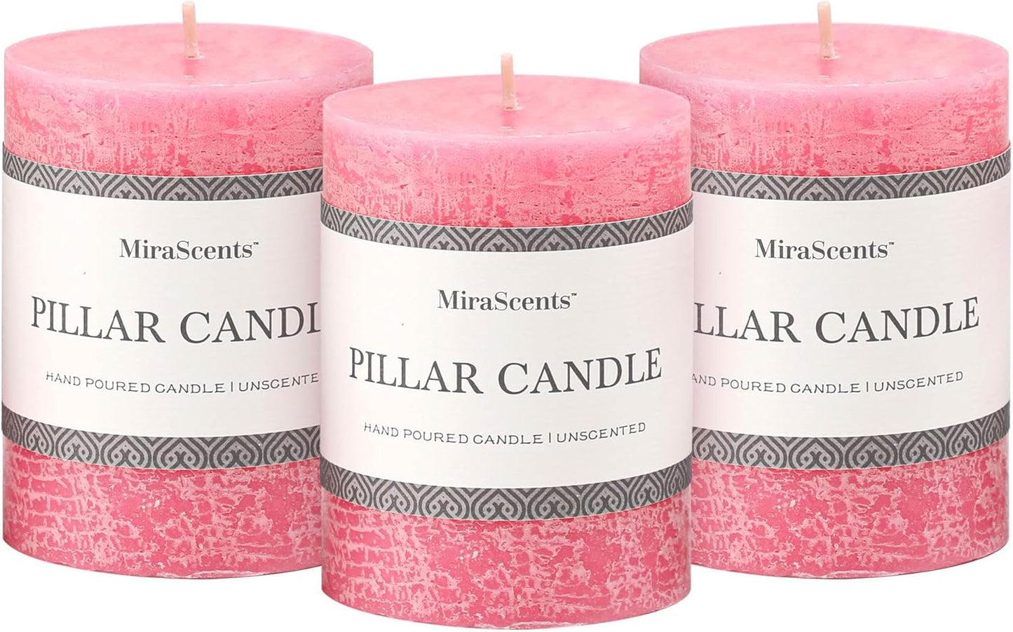 3x6 Inch Sage Green Pillar Candles Set of 3 - Unscented Spring, Long Clean Burning, Large Smokeless Dripless for Home Decor, Dinner Table, Bathroom, Rustic Decor