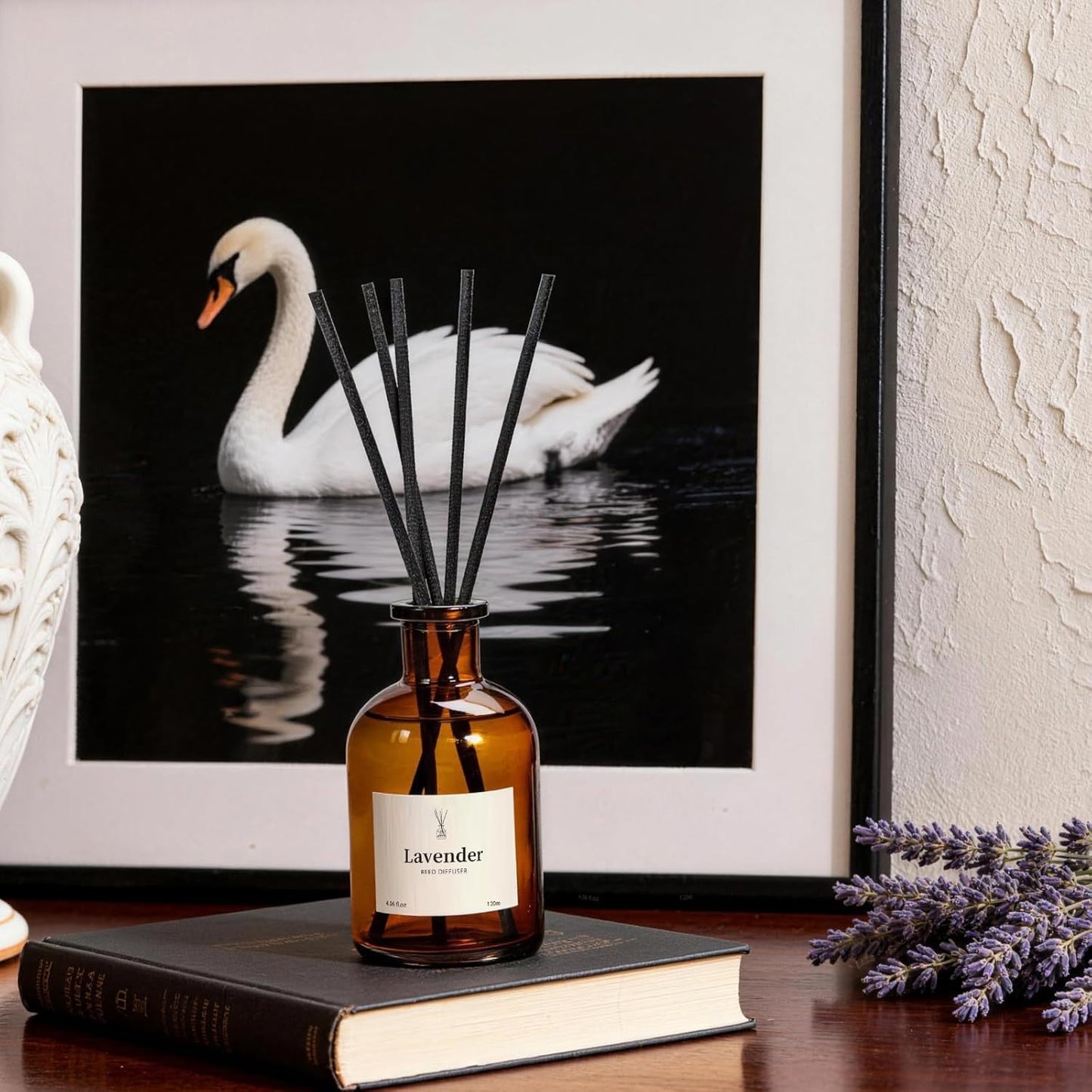 Reed Diffuser Set, 8.12 fl.oz Eucalyptus Scented Diffuser with Sticks, Up to 120 Days, Home Fragrance Reed Diffuser for Bathroom Shelf Decor & Room Freshener, 2 Pack