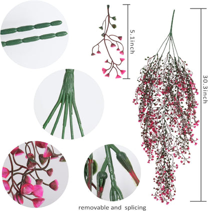 RECUTMS Fake Hanging Plants Artificial Ferns for Outdoor Hanging Faux Plants Vine Ivy Faux Fern Hanging Vines Wall Plants for Home Garden Party Wedding Decor (White 4P)
