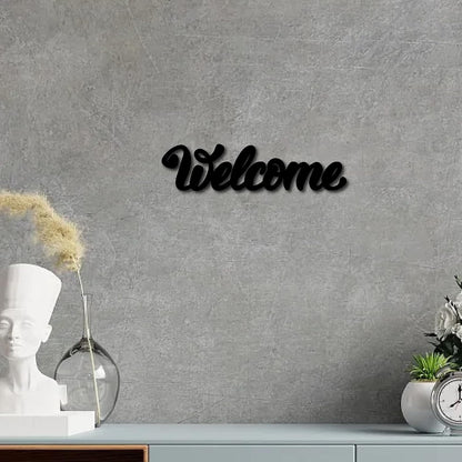CREATCABIN Welcome Sign Welcome Wood Cutout Wooden Wall Decor Letters Laser Cut Art Unfinished Rustic Decorative DIY for Front Door Home Gallery Porch Coffee Bar Wreath Gift 11.8 x 2.4 Inch