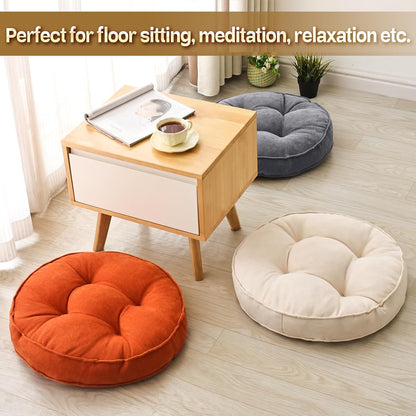 1 MIDDLE ONE Floor Pillow Set of 2, Memory Foam Floor Cushions for Adults, Large Meditation Pillow for Sitting, 22 x 22 Inches (Square | Grey)