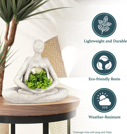 Large Planters for Outdoor Indoor Plants Head Face Planter Pot Unique Succulent Planters Flower Vase with Drainage Hole New Life