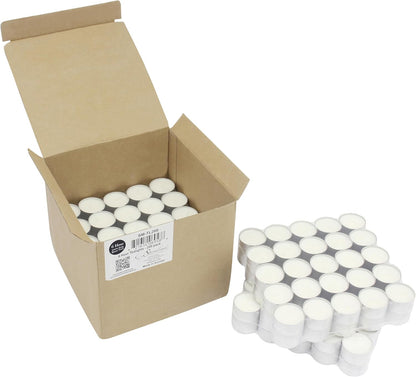 Stonebriar Unscented Long Burning White Tealight Candles, Bulk Pack, 6-7 Hour Burn Time, Smokeless Tealights for Parties, Weddings, Home, 100 Count