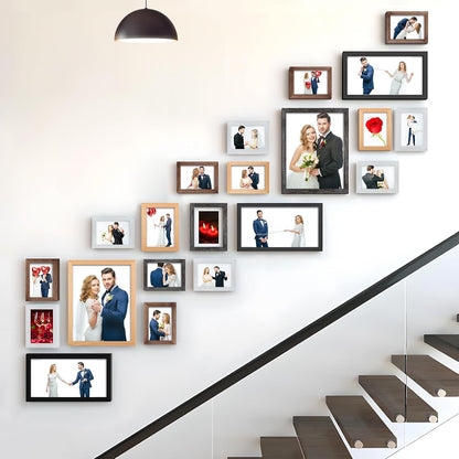 RPJC 5x7 Picture Frames Made of Solid Wood High Definition Glass for Table Top Display and Wall Mounting Photo Frame Black