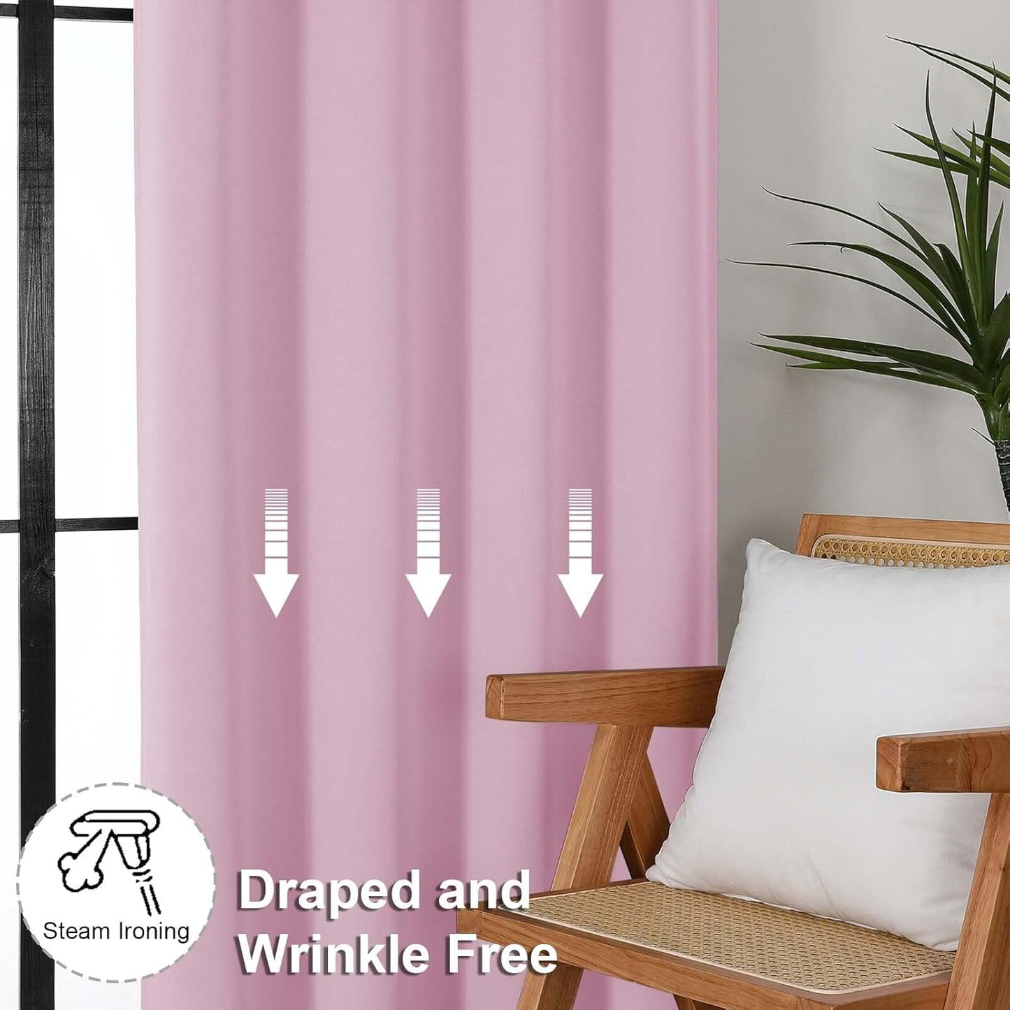 Simplebrand Ava Sage Green Blackout Curtains for Bedroom 63 Inch Length 2 Panels Set, Solid Thermal Insulated Energy Saving Rod Pocket Window Treatment Curtains Blackout Drapes, W40 x L63 Inch, Sage - Colors C