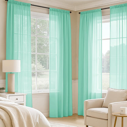 MIULEE White Sheer Curtains 84 Inches Long, 4 Panels Set, Light Filtering Rod Pocket Voile Drapes for Living Room and Bedroom, Airy Soft Fabric Window Treatments, 42 x 84 Inches
