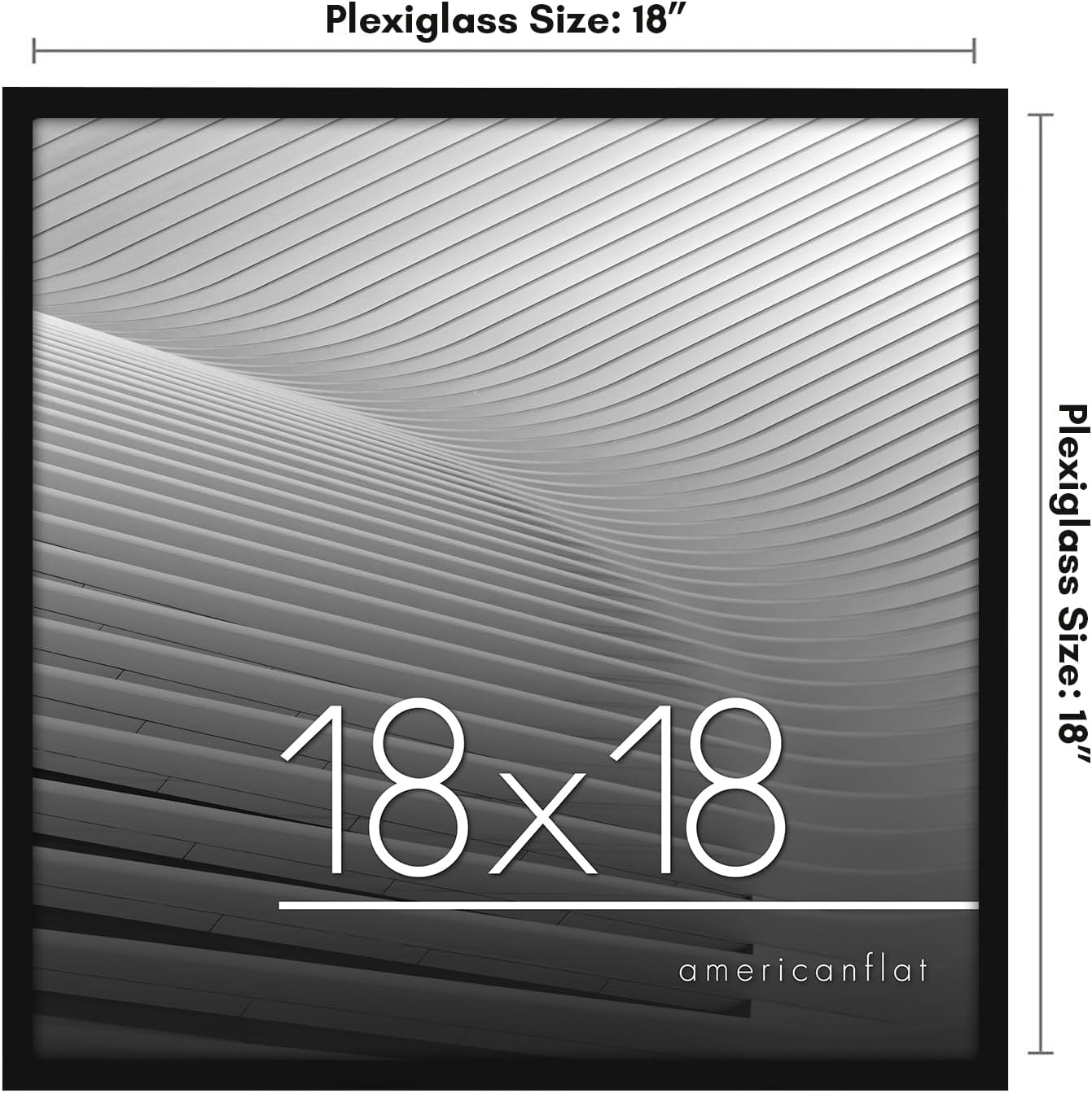 Americanflat 24x36 Poster Frame with Polished Plexiglass - Streamline Collection - Thin Border Picture Frame for Wall Display - Hanging Hardware Included - Black - Colors C