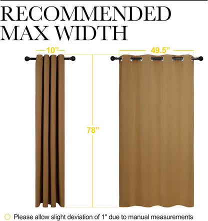 NICETOWN Halloween Pitch Black Solid Thermal Insulated Grommet Blackout Curtains/Drapes for Bedroom Window (2 Panels, 42 inches Wide by 63 inches Long, Black) - Colors A