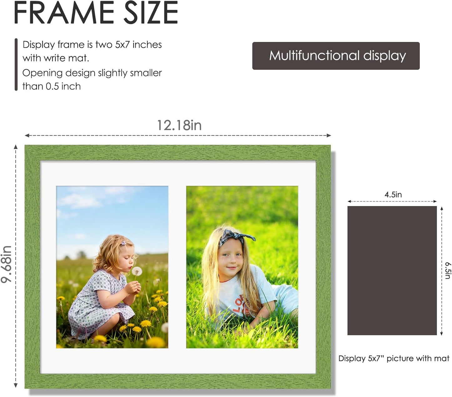 DUENPY 14x26 Collage Picture Frame 4x6 Collage Picture Frame Displays Twelve 4x6 inch Photos Available Horizontal Wall Mounting Display and Vertical Black - Colors B