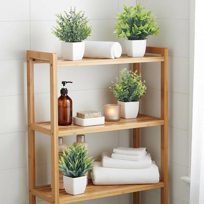 CEWOR Fake Plants 2 Pack Mini Potted Plants Bathroom Accessories Small Artificial Greenery Decorations for Bathroom Office Home Room Kitchen Table Indoor
