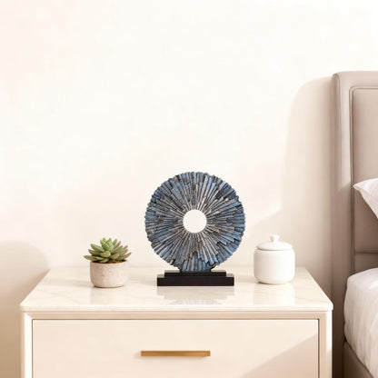 DOVDOV Gold Home Decor Sculpture, Unique Round line Statue, Modern Home Decor, Decorative Panel Statue Gold Decoration for Living Room TV Stand, Office, Bedroom, Dining Table Centerpiece.