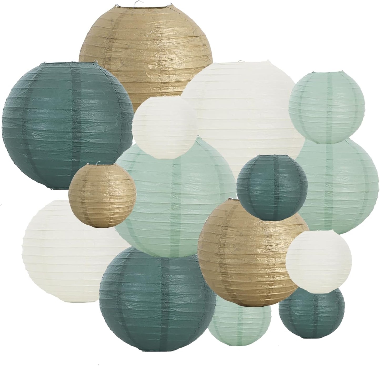 BEISHIDA 10Pcs White Paper Lanterns Decorative Chinese/Japanese Hanging Round Paper Lanterns Lamp for Birthday, Wedding, Christmas, Bridal, Home Decor, Party Decoration(Size of 4”, 6”, 8”, 10”)