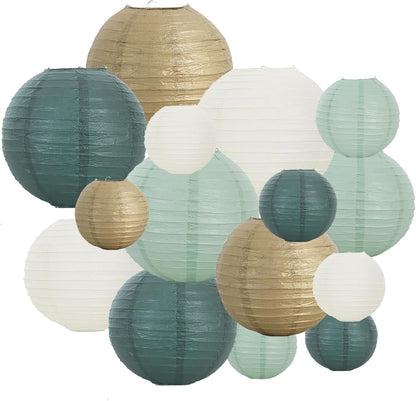 BEISHIDA 10Pcs White Paper Lanterns Decorative Chinese/Japanese Hanging Round Paper Lanterns Lamp for Birthday, Wedding, Christmas, Bridal, Home Decor, Party Decoration(Size of 4”, 6”, 8”, 10”)