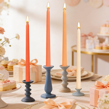 Viyffo Taper Candles, 10 Inch, 4 Pack, Olive Glow – Unscented, Dripless & Smokeless Design, Up to 8 Hour Burn – Long Tall Taper Candlesticks for Wedding, Dinner & Home Decor