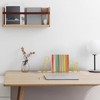 Bookends Decorative Metal Unique Office Desk Bookends Cute Book Ends Reading Decor Bookshelf Decor for Office School Library Bedroom, Book Lovers Gift