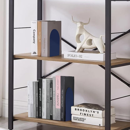 Lulonpon 16 Pieces Book Ends, Bookends, Books Stand, Metal Bookend for Shelves, Black Book Ends for School, Library, Desktop Organizer
