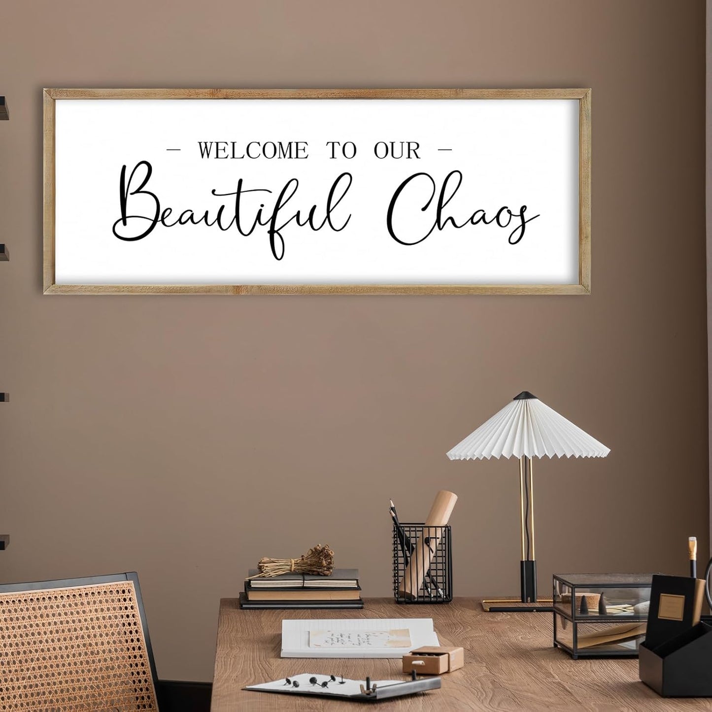 FZMHASLWW Gather Sign Wall Decor 32"×12" Large Wooden Framed for Dining Room Simple Home Kitchen Hanging Art (Wood)