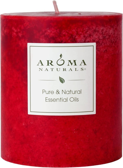 Aroma Naturals Essential Oil Orange and Lemongrass Scented Pillar Candle, Ambiance, 2.5 inch x 4 inch, Yellow