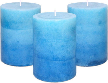 Pillar Candles Vanilla Cupcake Scented Immeiscent Aromatherapy Candle 50+ Hours Clean Burning Long Lasting Mottled Layered Candles for Home Scented SPA Restaurant Set of 3