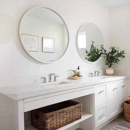 Sunniry Black Round Mirror, Round Mirror 24 inch, Black Circle Mirrors Matte Metal Frame, Wall Mounted Mirrors for Living Room, Bathroom, Wall, Entryway.