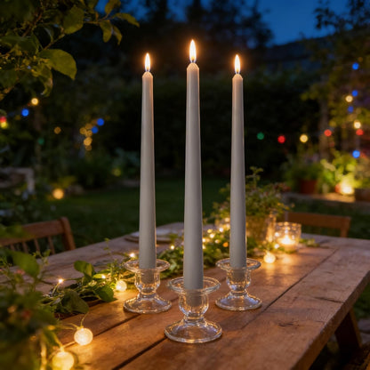 12-Pack Olive Green Taper Candles, 10 Inch Unscented Dripless Candlesticks, Long-Lasting Burn Time of 7-8 Hours, Perfect for Christmas Home Décor Spring and St. Patrick's Day