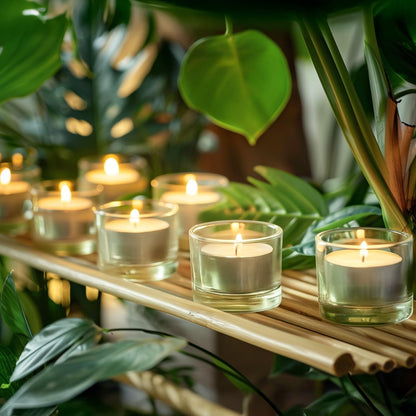 Unscented Tea Lights Candles 200 Pack,6 Hours Long Burning White Tea Candles Bulk,Non-Paraffin, Clean Burn, Smokeless, Palm Tealight Candles for Wedding,Centerpiece,Christmas Lights,Home Dceor