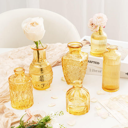 Clear Glass Bud Vase Set of 12 Pcs,Small Bud Vases in Bulk,Glass Crystal Flower Vases Table Centerpieces for Party Event Wedding Decor Baby Shower Decorations (Clear, 12 Pcs)