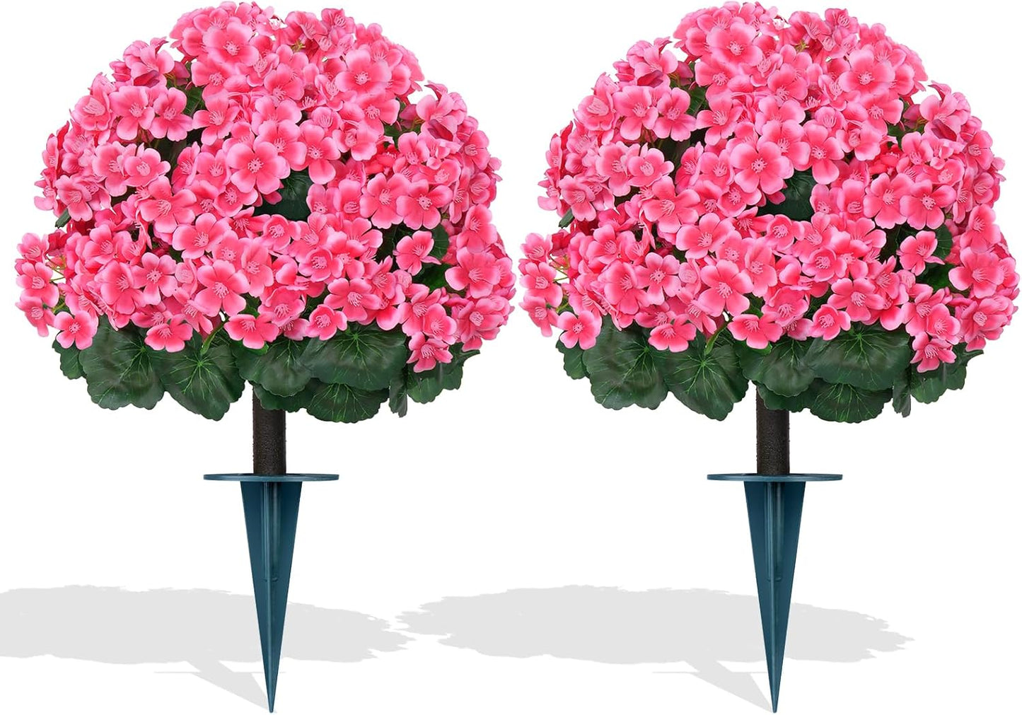 2Pack 4FT Artificial Bougainvillea Topiary Trees for Outdoor, Fake Silk Flowers Plants Bushes with Ground Spike, Faux UV Resistant Shurbs Trees for Outside,Front Porch,Patio,Balcony Decor