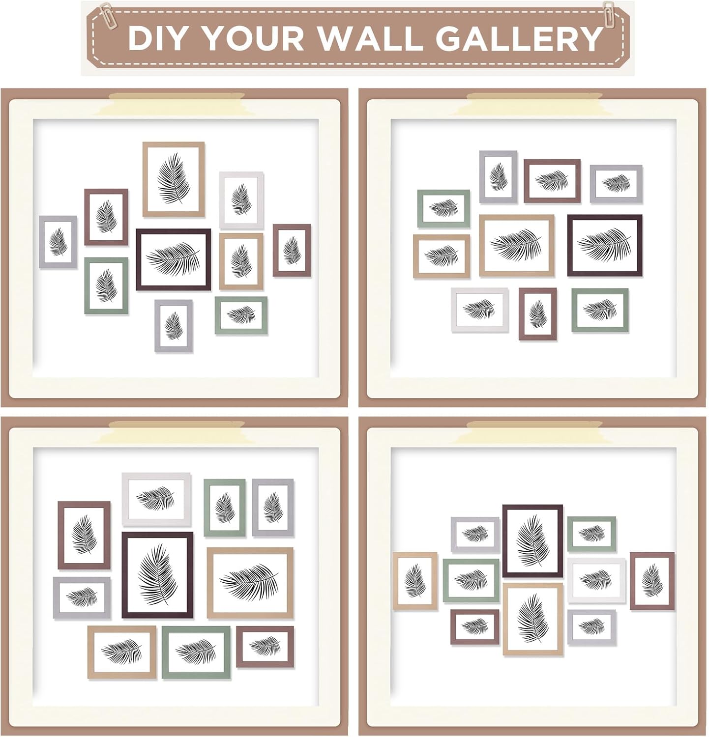 Funtopia Picture Frames, 10 Pack Picture Frames Collage Wall Decor, Gallery Wall Frame Set for Wall or Tabletop Display, Multi-size with 8x10, 5x7, 4x6 Family Photo Frames