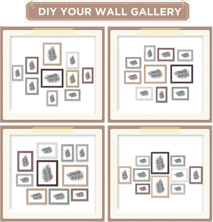 Funtopia Picture Frames, 10 Pack Picture Frames Collage Wall Decor, Gallery Wall Frame Set for Wall or Tabletop Display, Multi-size with 8x10, 5x7, 4x6 Family Photo Frames