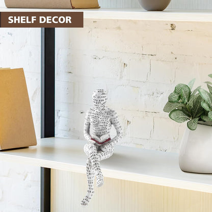 GRAPMKTG Home Decor Pulp Reading Women Thinker Statue Aesthetic Sculpture Room Decor Modern Abstract Decoration on Shelf Table Desk for Living Room Office Bedroom A