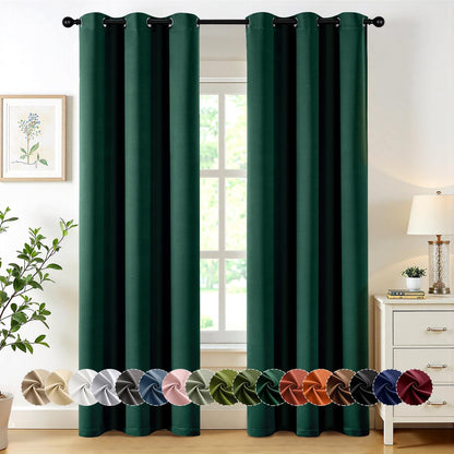 MIULEE Blackout Curtains for Bedroom Living Room 2 Panels, Thermal Insulated Room Darkening Drapes Grommet Noise Reducing Light Blocking Window Treatments 63 Inches Long 40x63 Inch Black - Colors A