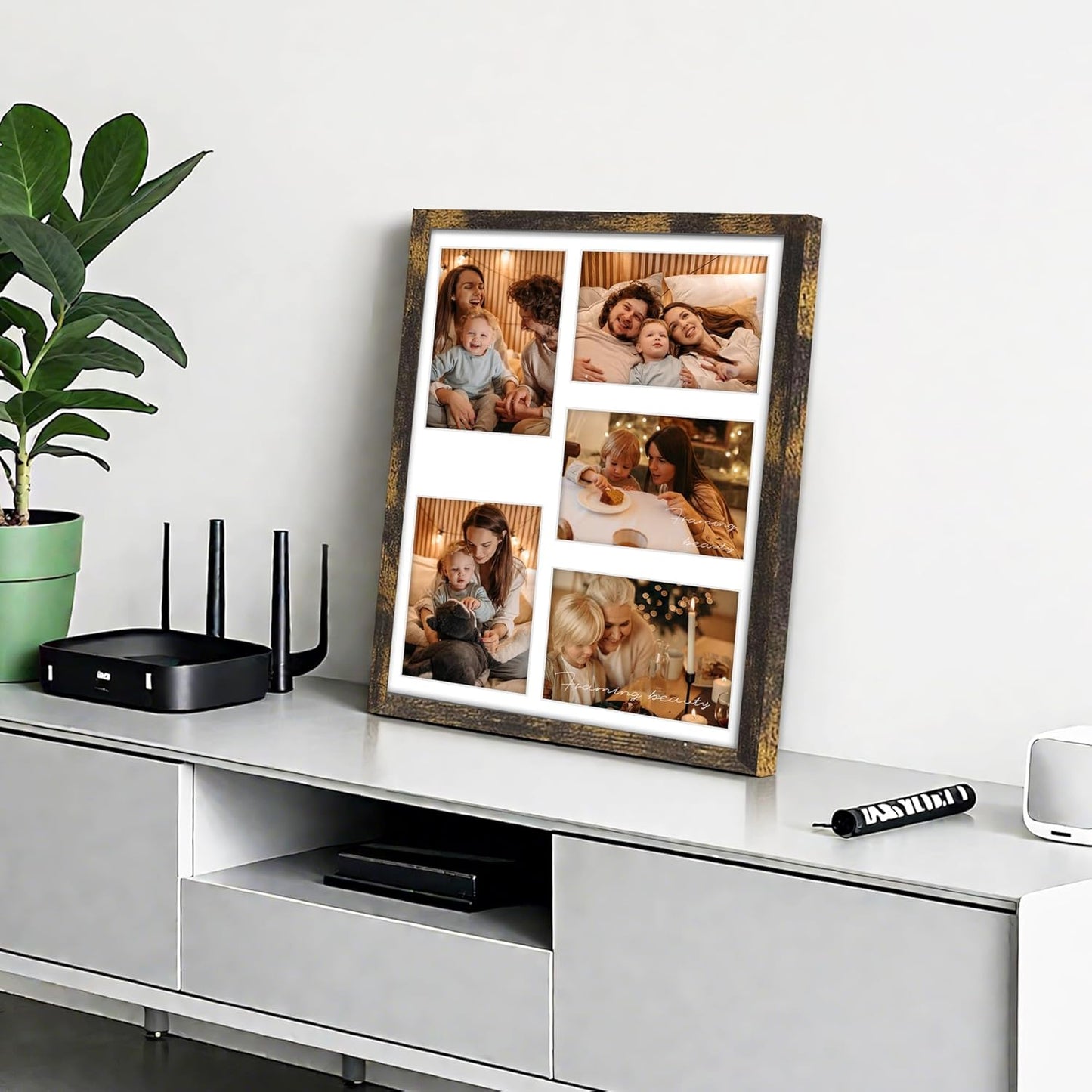 DUENPY 14x26 Collage Picture Frame 4x6 Collage Picture Frame Displays Twelve 4x6 inch Photos Available Horizontal Wall Mounting Display and Vertical Black - Colors A